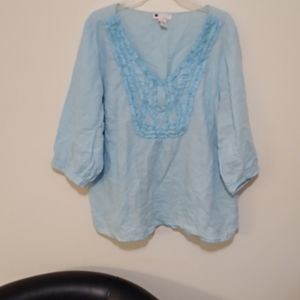 Blue Linen Top